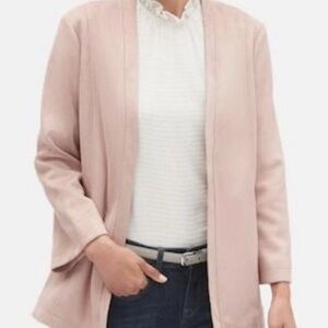 Banana Republic Outlet Soft Pink Vegan Leather Suede Open Lined Jacket‎ Size S